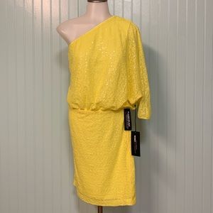 Yellow New York & Company XL Dress w/Sequins NWT